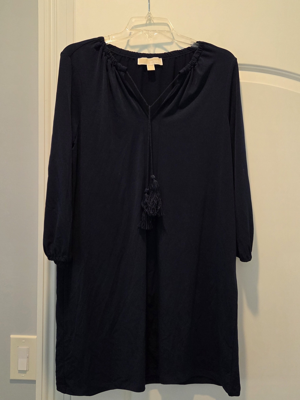MICHAEL Michael Kors Navy Off-Shoulder Top with Tie